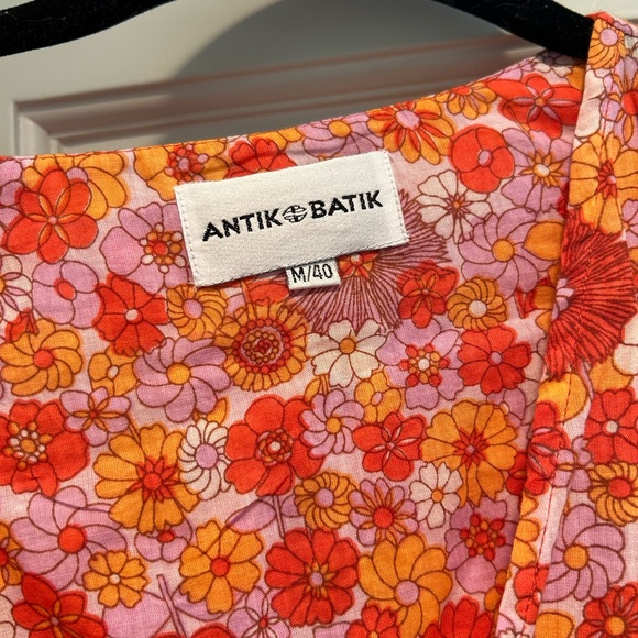 Antik Batik - red and orange floral dress. - Picture 3 of 7
